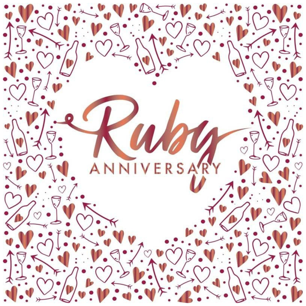 RUBY ANNIVERSARY LUNCHEON NAPKINS (17cm - 16 PACK)