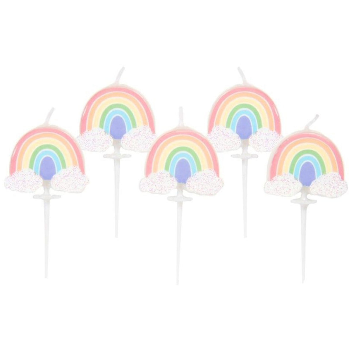 6cm PASTEL RAINBOW PICK CANDLES (5 PACK)