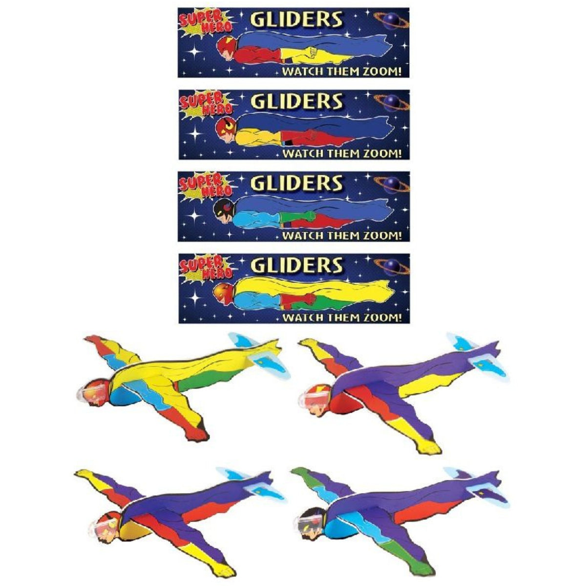 SUPER HERO GLIDER (17cm - 4 ASSORTED DESIGNS)