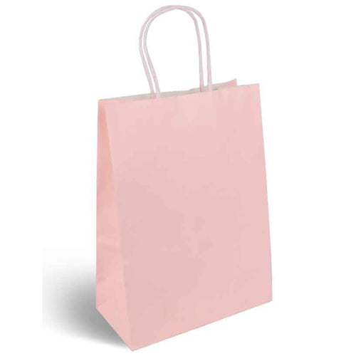 BABY PINK PAPER PARTY BAG WITH HANDLES (16cm x 22cm)