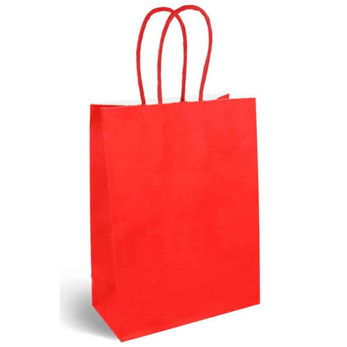 RED PAPER PARTY BAG WITH HANDLES (16cm x 22cm)