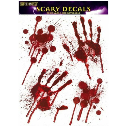 BLOODY HANDS WINDOW STICKERS