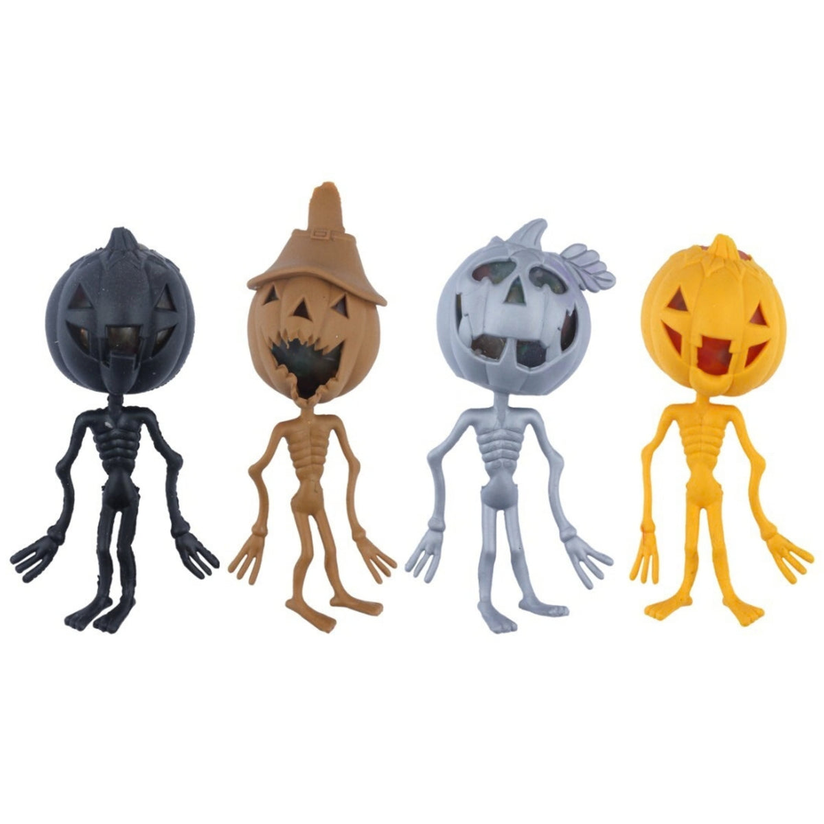 PUMPKIN SKELETON SQUEEZEBEADZ (4 ASSORTED DESIGNS)