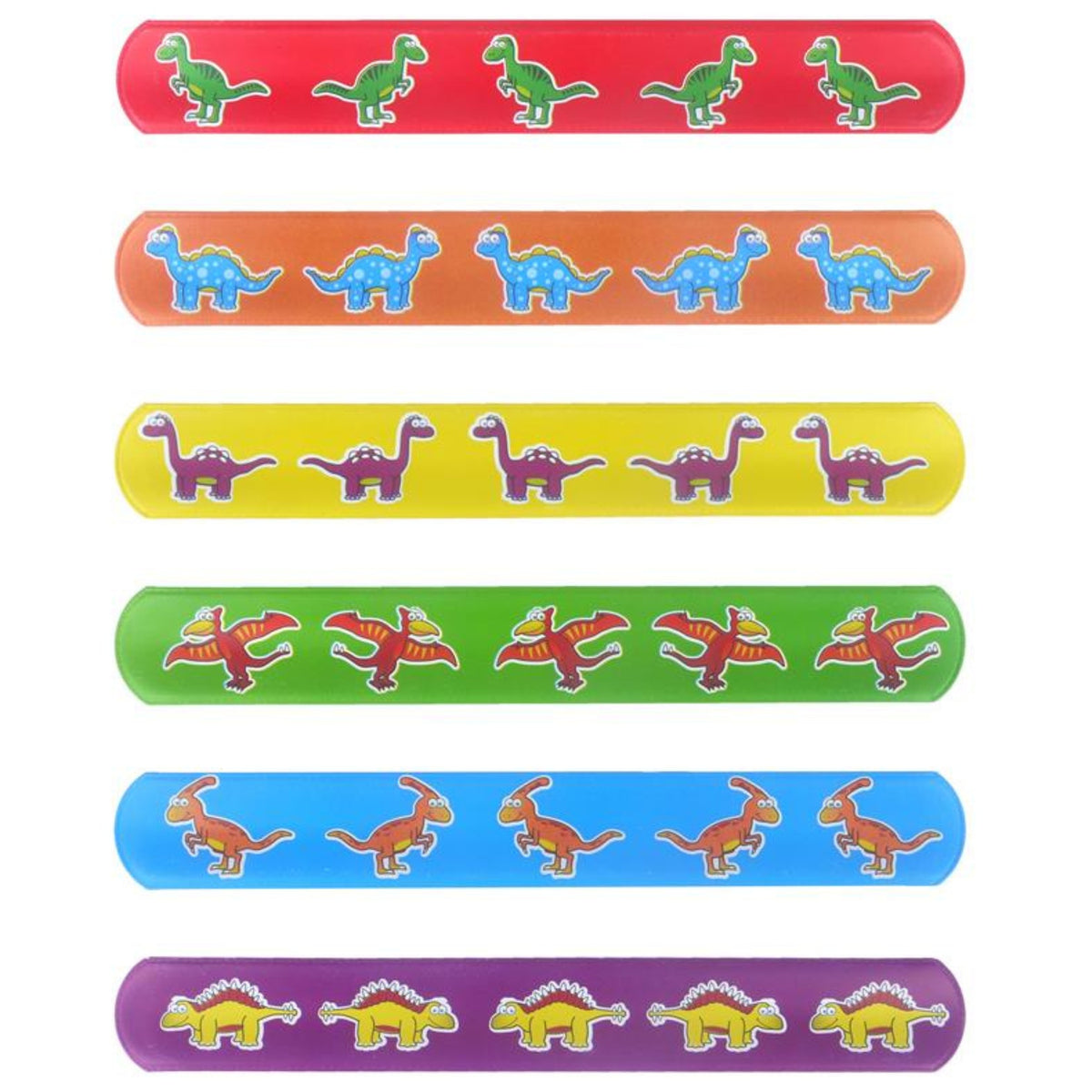 DINOSAUR SLAP BRACELET (22cm - 6 ASSORTED DESIGNS)