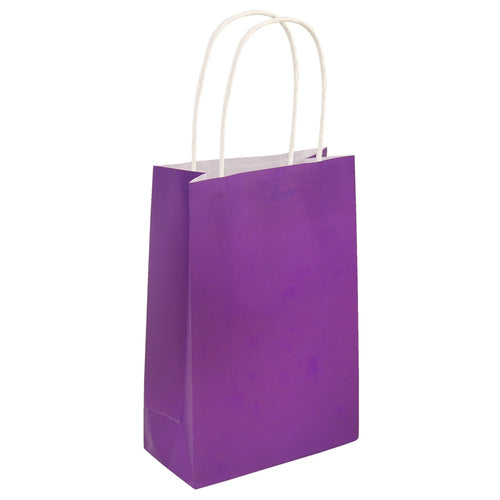 PURPLE PAPER PARTY BAG WOTH HANDLES (14cm x 21cm)