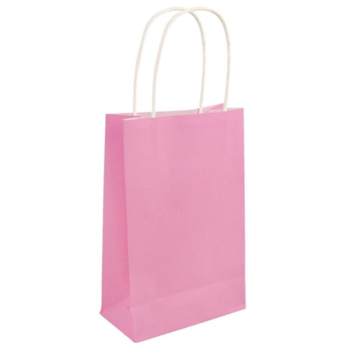 BABY PINK PAPER PARTY BAG WITH HANDLES (14cm x 21cm)