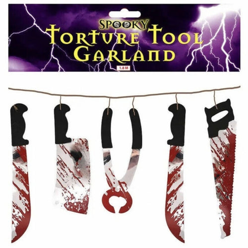 BLOODY TORTURE WEAPONS HANGING DECORATION (1.8m - 2 PACK)