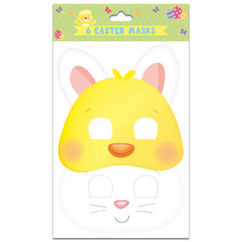 EASTER BUNNY & CHICK MASKS (6 PACK)