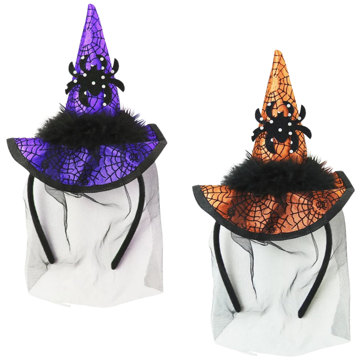 WITCH HAT HEADBAND (2 ASSORTED DESIGNS - 32cm)