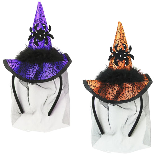 WITCH HAT HEADBAND (2 ASSORTED DESIGNS - 32cm)