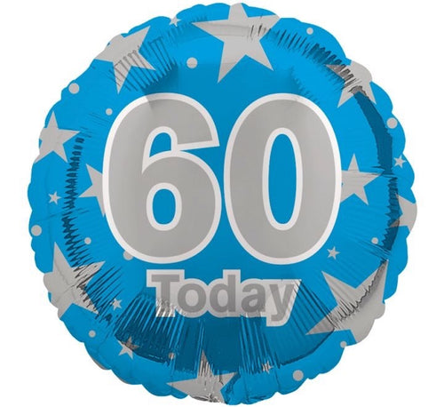 18"/ 46cm  BLUE 60 TODAY ROUND FOIL BALLOON
