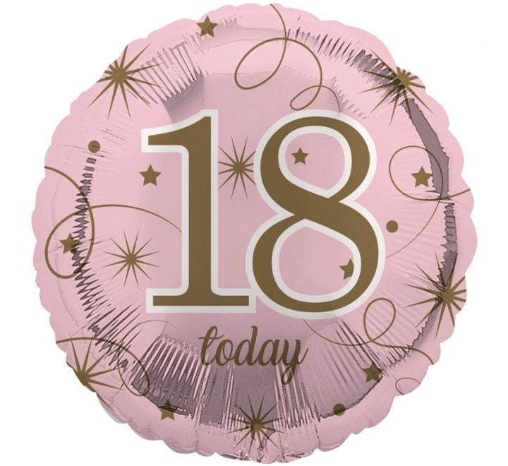 18"/ 46cm  PINK 18 TODAY ROUND FOIL BALLOON