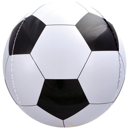 15"/ 38cm BLACK & WHITE FOOTBALL SPHERICAL FOIL BALLOON