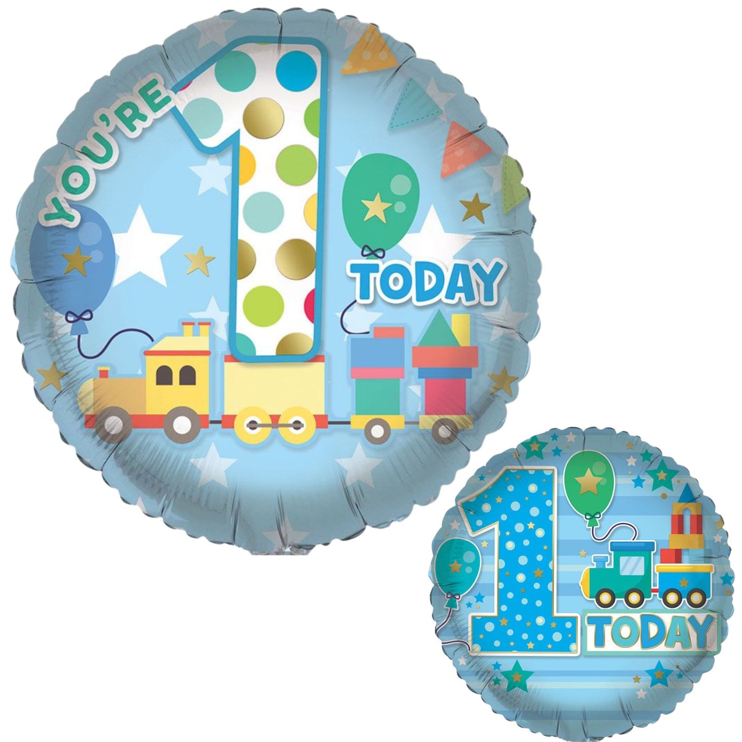 18"/ 46cm 1 TODAY - BOY'S DOUBLE-SIDED ROUND FOIL BALLOON