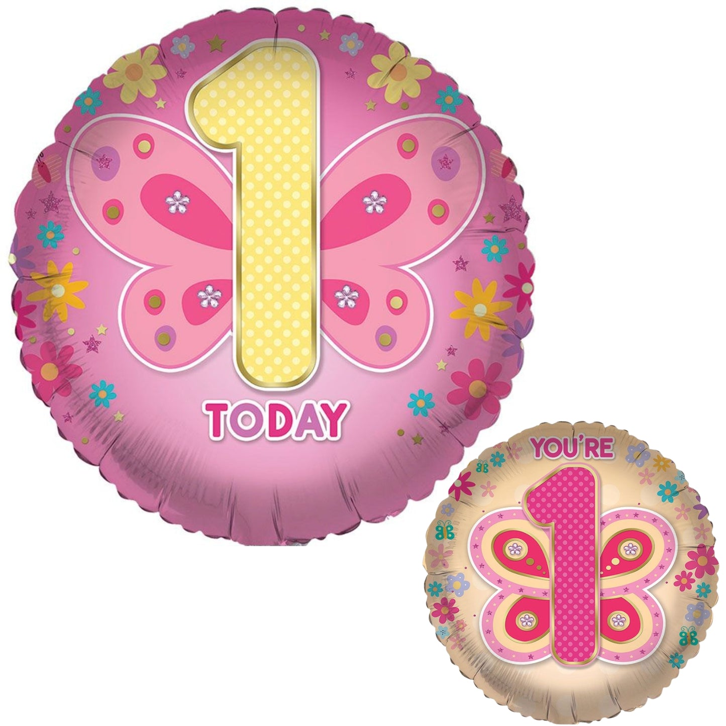 18"/ 46cm 1 TODAY - GIRL'S DOUBLE-SIDED ROUND FOIL BALLOON