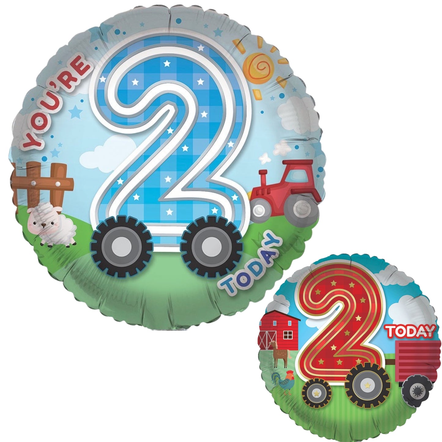 18"/ 46cm 2 TODAY FARMYARD DOUBLE-SIDED ROUND FOIL BALLOON