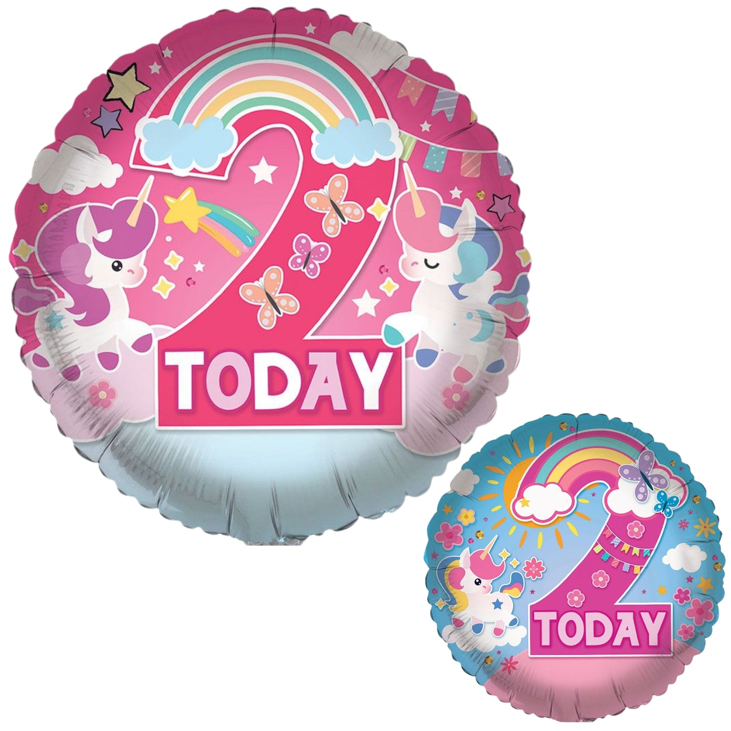 18"/ 46cm AGE 2 FEMALE DOUBLE-SIDED ROUND FOIL BALLOON