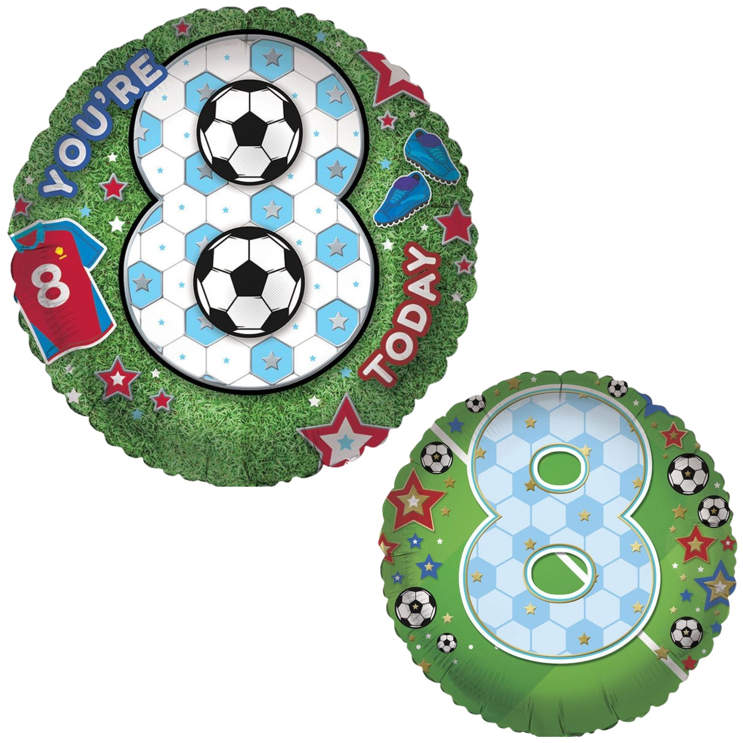 18"/ 46cm AGE 8 MALE DOUBLE-SIDED ROUND FOIL BALLOON