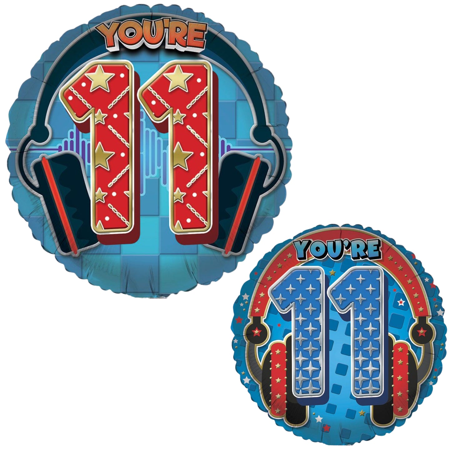 18"/ 46cm AGE 11 MALE DOUBLE-SIDED ROUND FOIL BALLOON