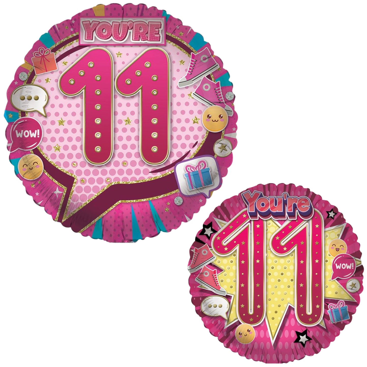 18"/ 46cm AGE 11 FEMALE DOUBLE-SIDED ROUND FOIL BALLOON