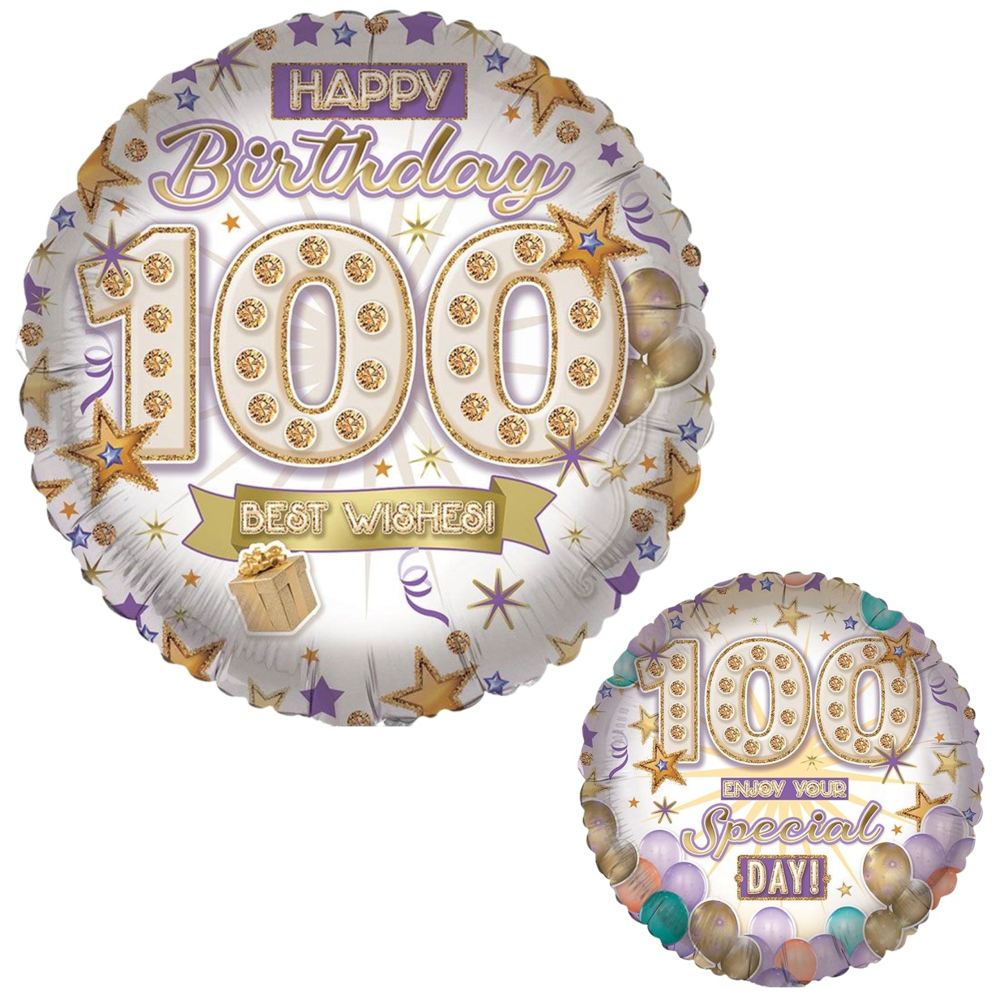 18"/ 46cm AGE 100 GENERIC DOUBLE-SIDED ROUND FOIL BALLOON