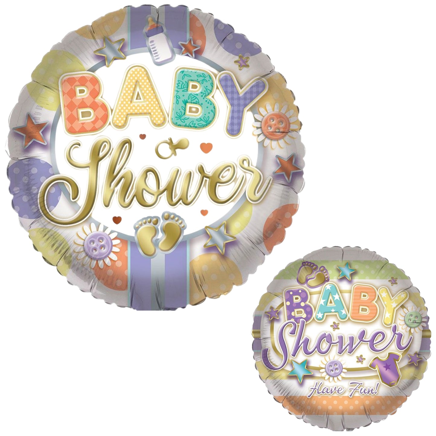 18"/ 46cm BABY SHOWER DOUBLE-SIDED ROUND FOIL BALLOON