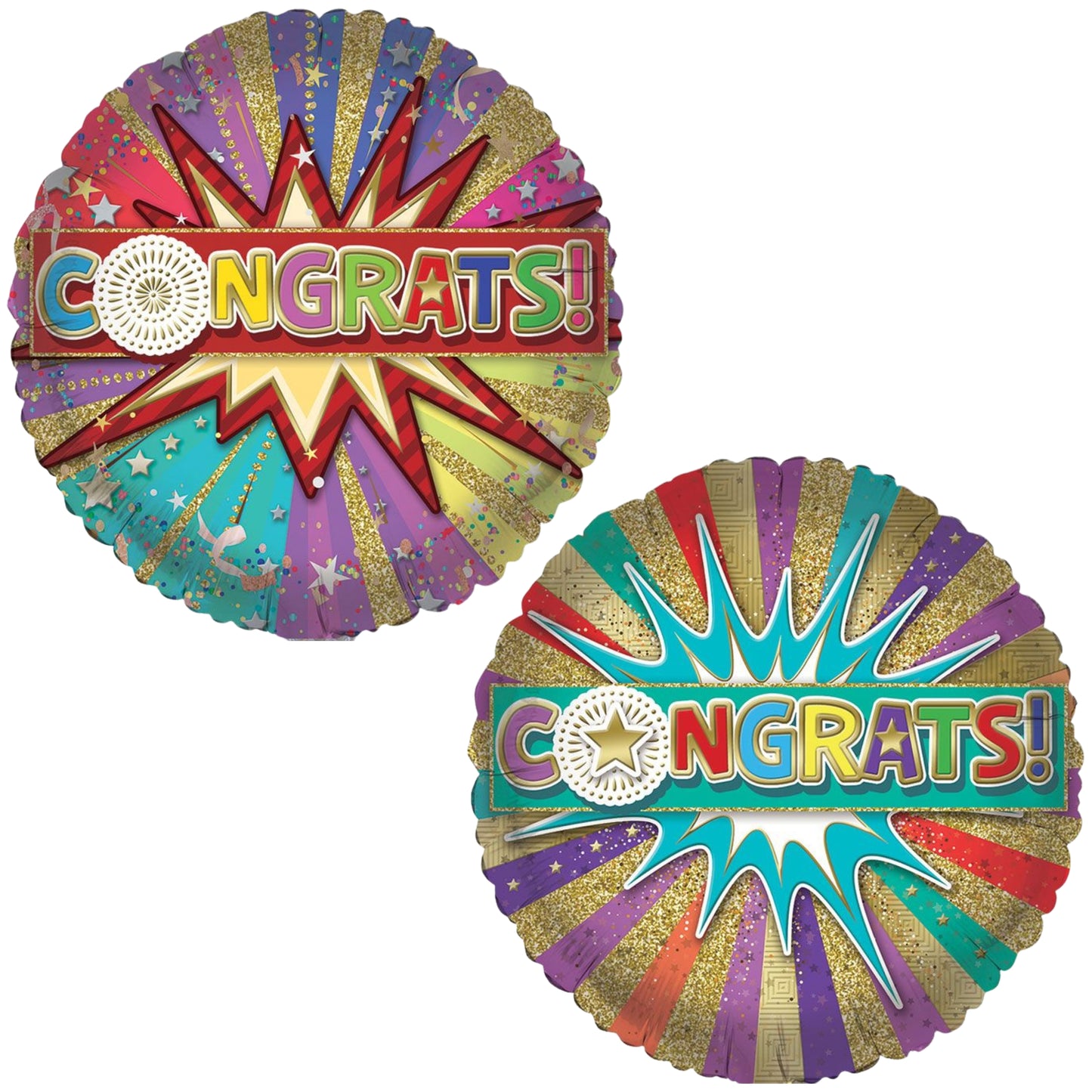 18"/ 46cm CONGRATS! DOUBLE-SIDED ROUND FOIL BALLOON