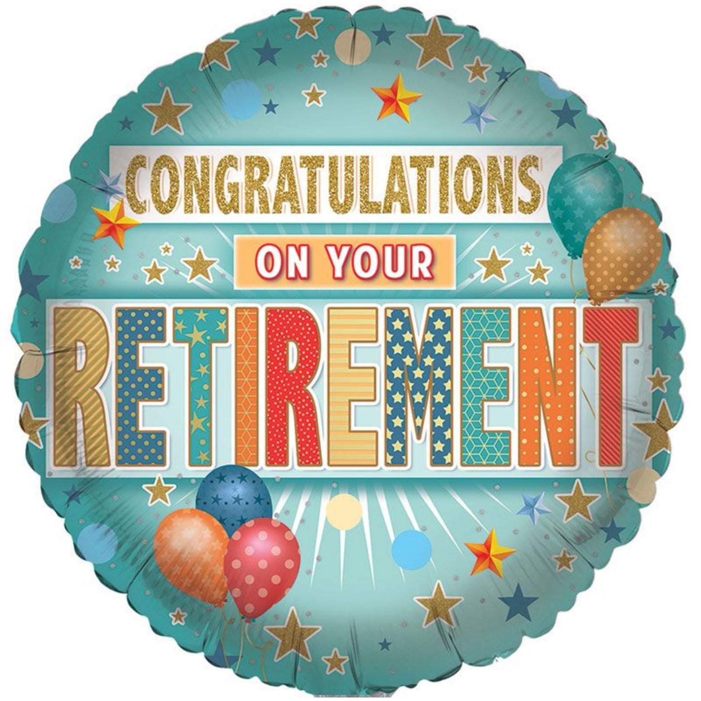 18"/ 46cm CONGRATULATIONS ON YOUR RETIREMENT ROUND FOIL BALLOON