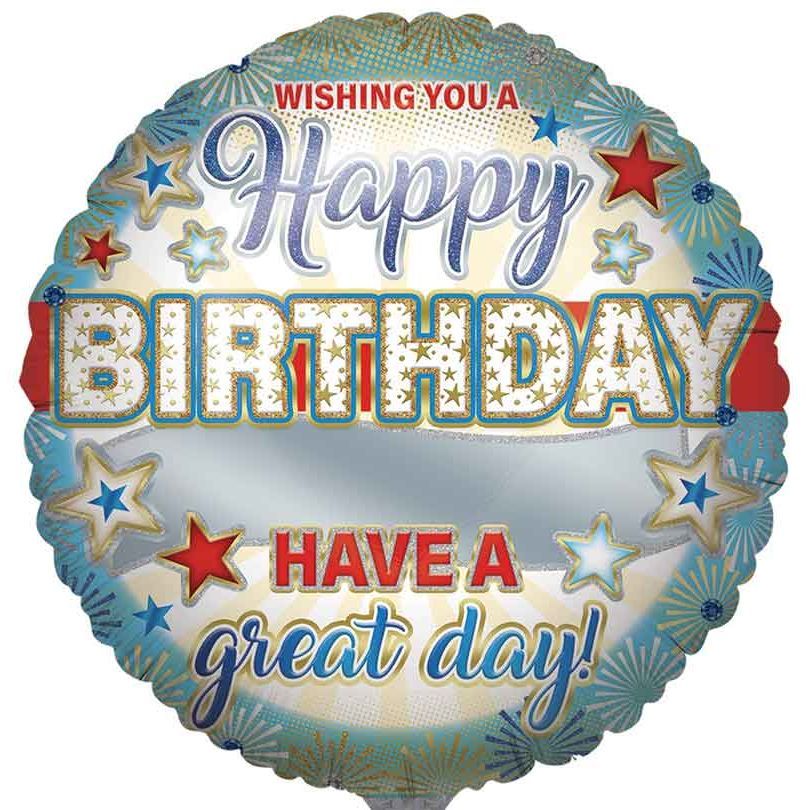 31"/ 79cm PERSONALISABLE HAPPY BIRTHDAY ROUND FOIL BALLOON