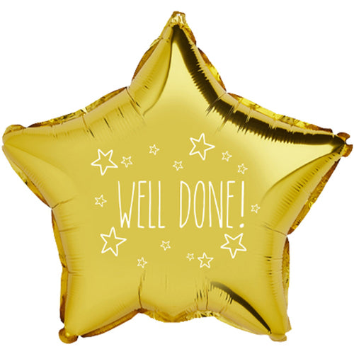 20"/ 51cm WELL DONE GOLD STAR FOIL BALLOON