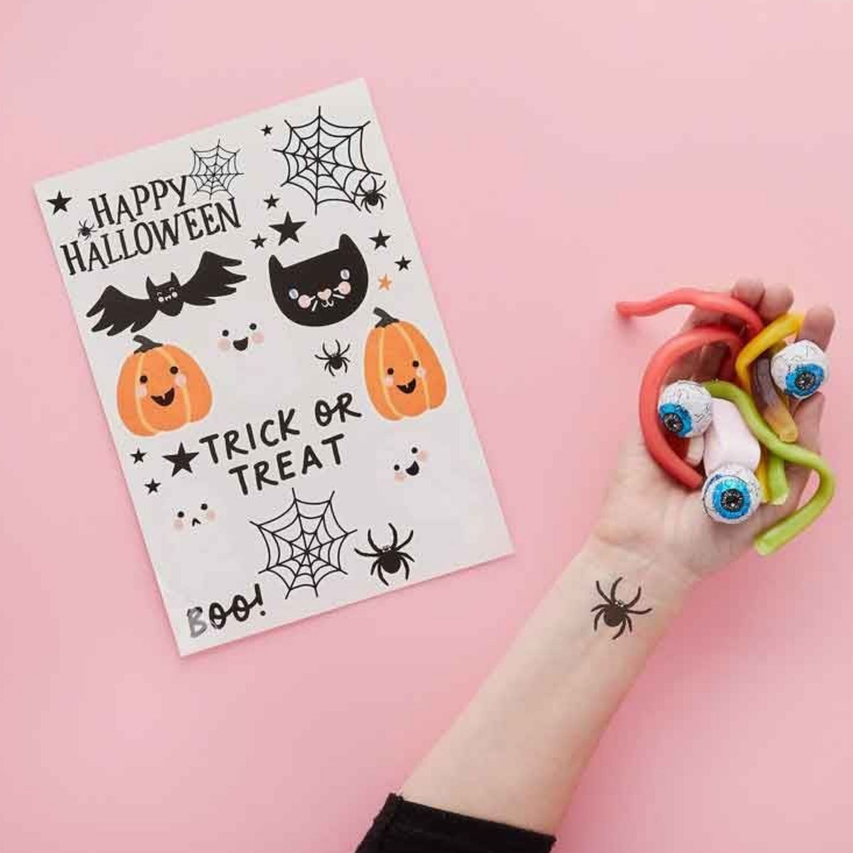 HALLOWEEN CHARACTER TEMPORARY TATTOOS (2 PACK)