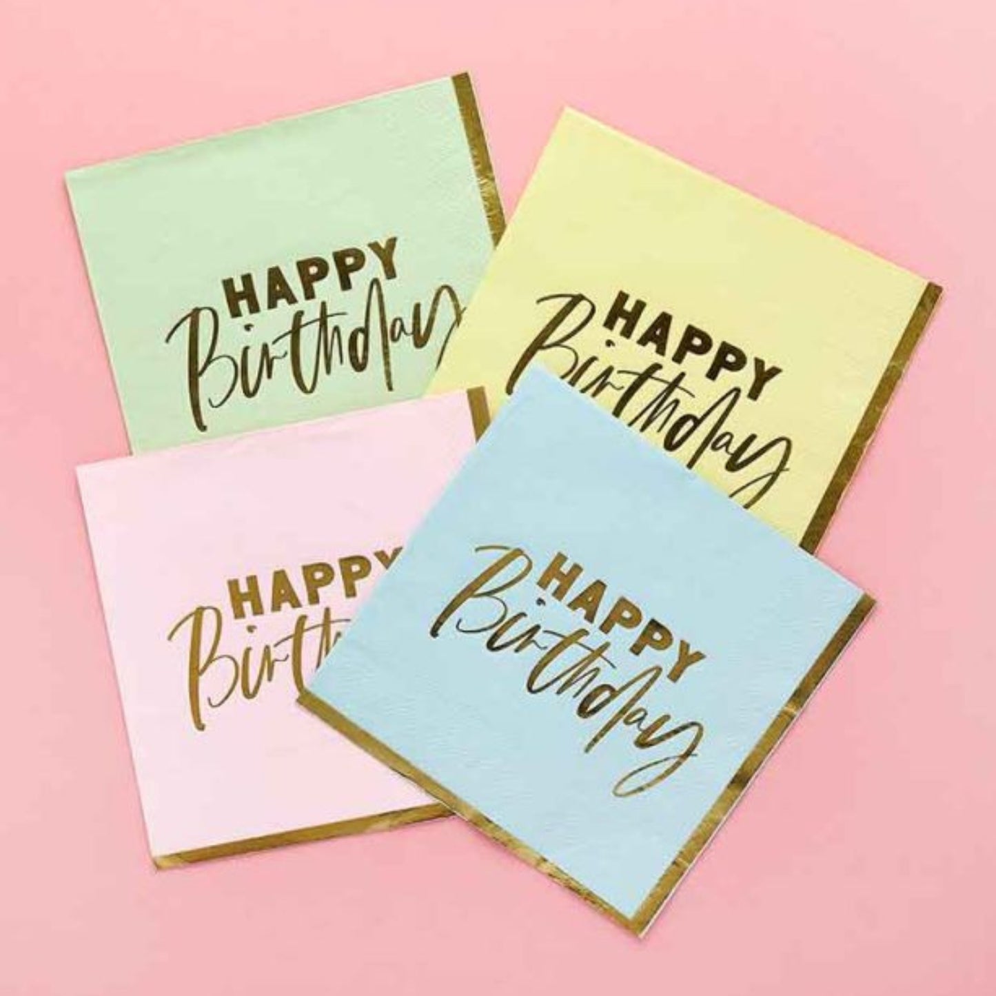 PASTEL 'HAPPY BIRTHDAY' PAPER NAPKINS (16 PACK)