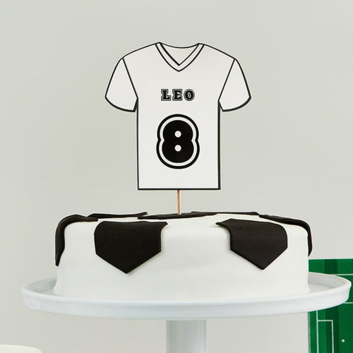FOOTBALL SHIRT CUSTOMISABLE CAKE TOPPER