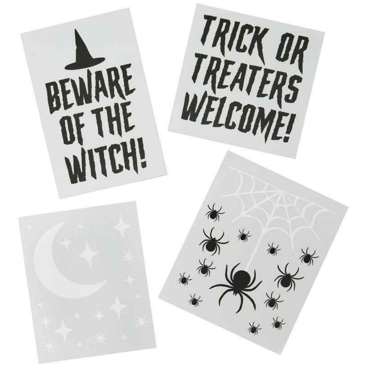 TRICK OR TREAT WINDOW STICKERS (4 PACK)