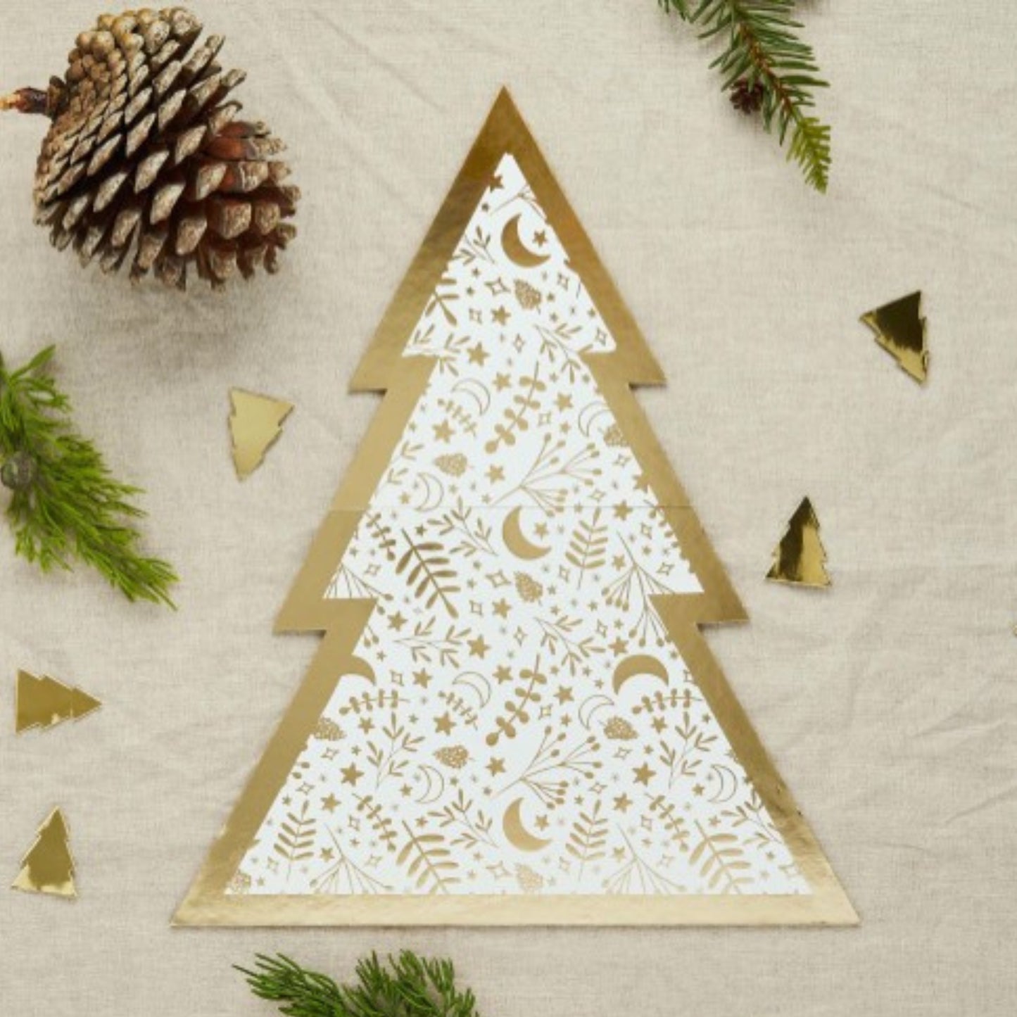 GOLD CHRISTMAS TREE GRAZING BOARD (22" x 16" / 56cm x 40cm)