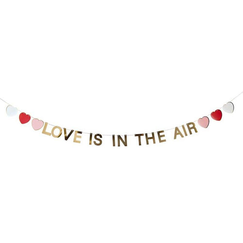 2m GOLD "LOVE IS IN THE AIR" BANNER