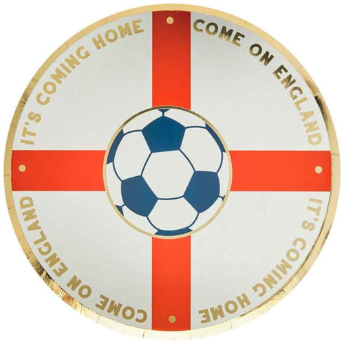 COME ON ENGLAND FOILED PAPER PLATES (8 PACK)