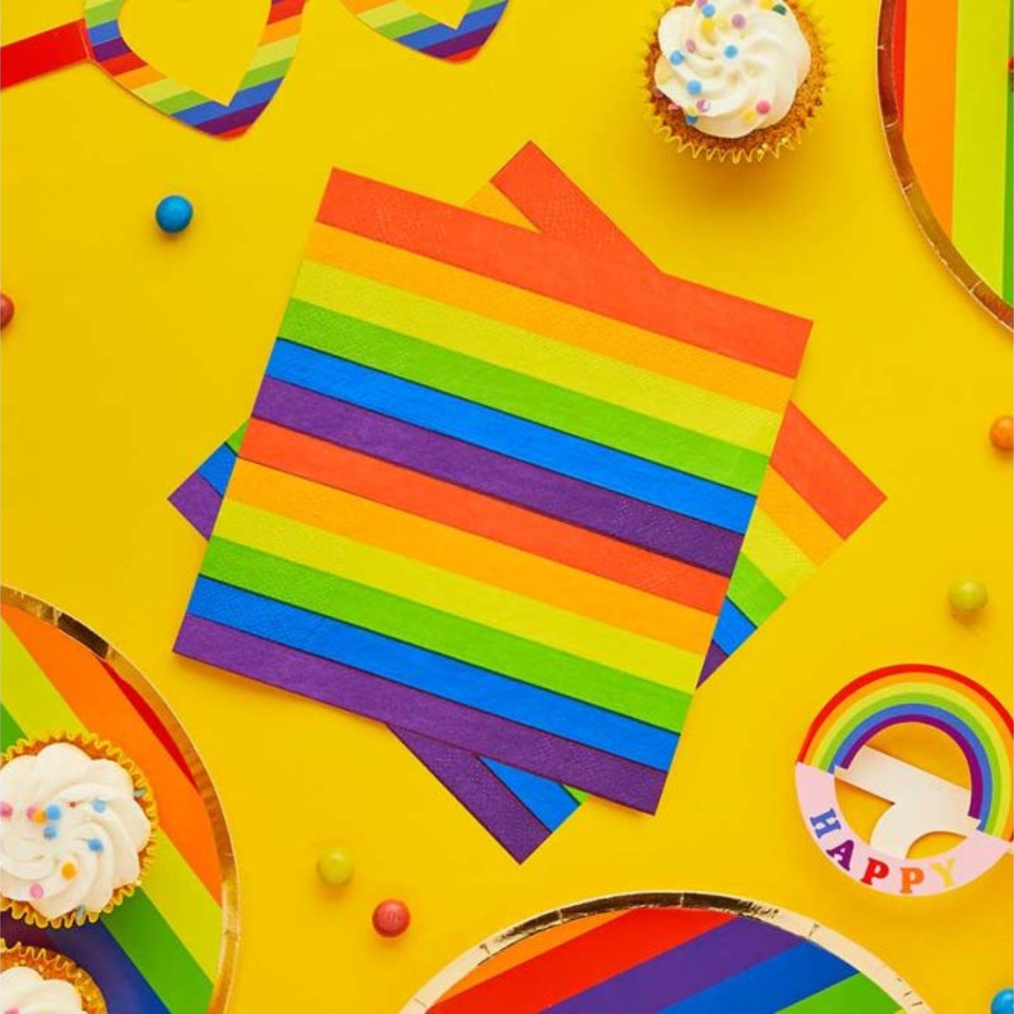RAINBOW PAPER NAPKINS (16 PACK)