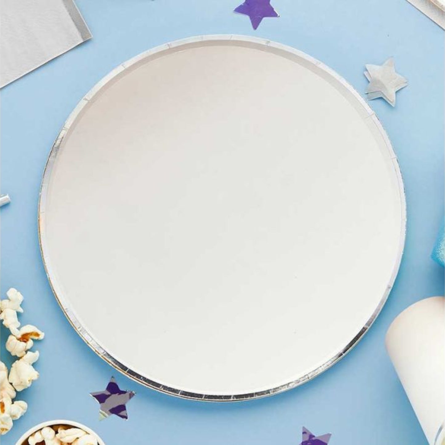 SILVER & GREY OMBRE PAPER PLATES (8 PACK)