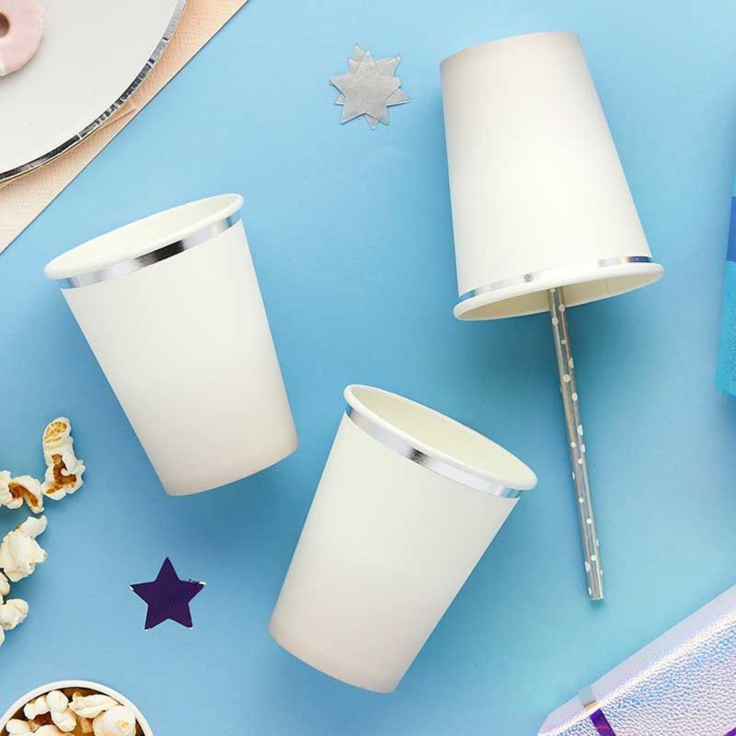 SILVER & GREY OMBRE PAPER CUPS (8 PACK)