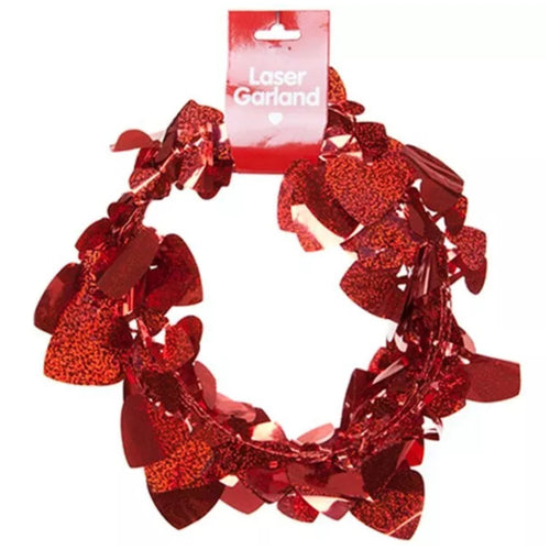 7.5m HOLOGRAPHIC HEART GARLAND