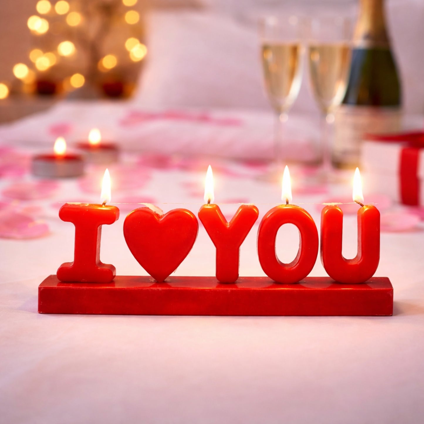 2cm RED I LOVE YOU CAKE CANDLES