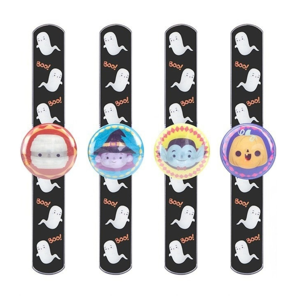 LED FLASHING HALLOWEEN SNAP BAND (4 ASSORTED DESIGNS)