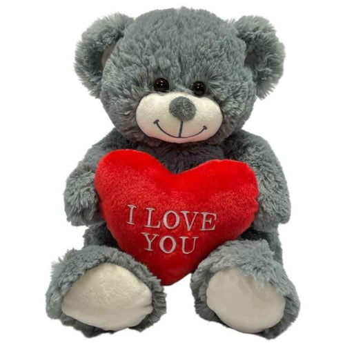 11" I LOVE YOU HEART GREY BEAR