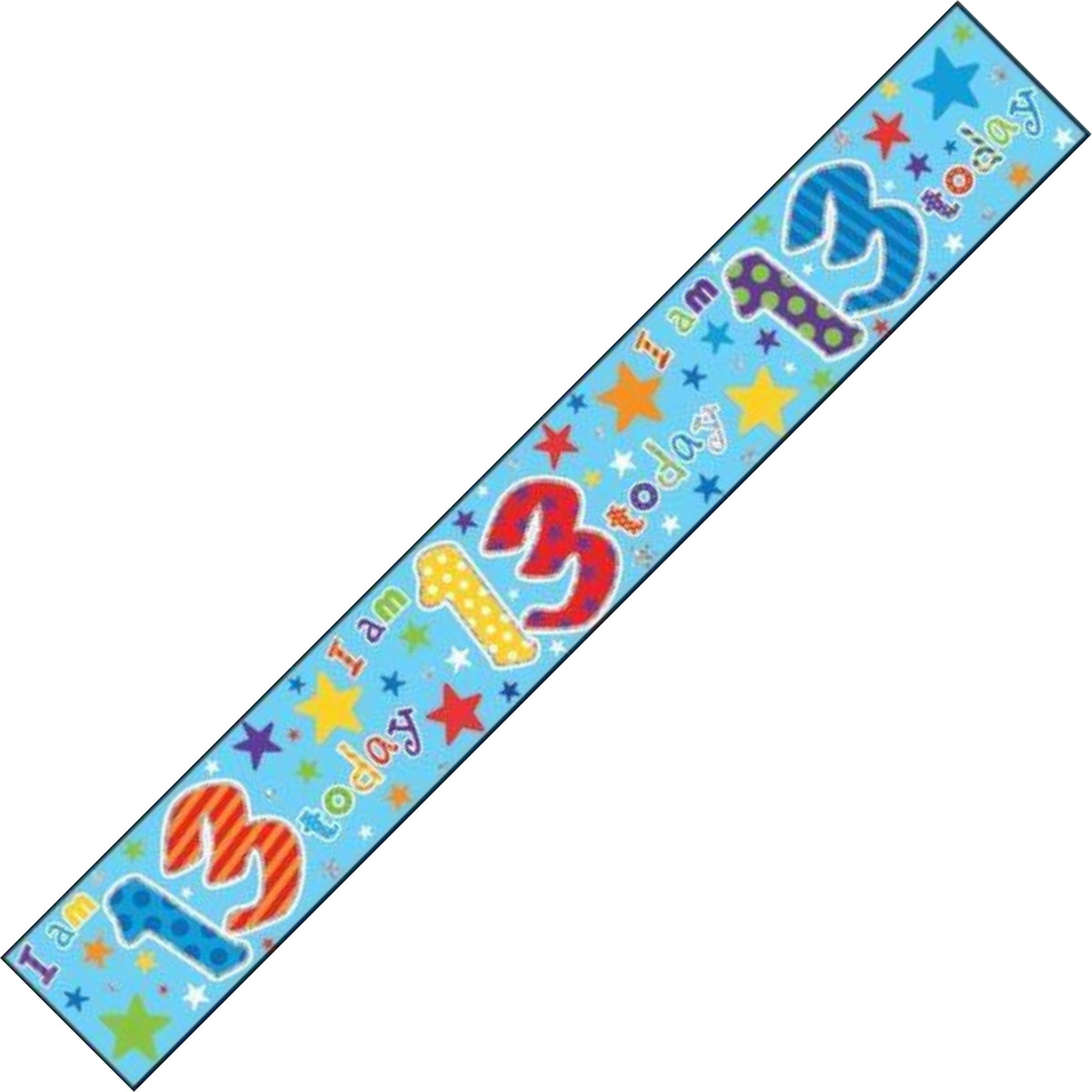 9ft / 2.7m BLUE I AM 13 TODAY BIRTHDAY BANNER