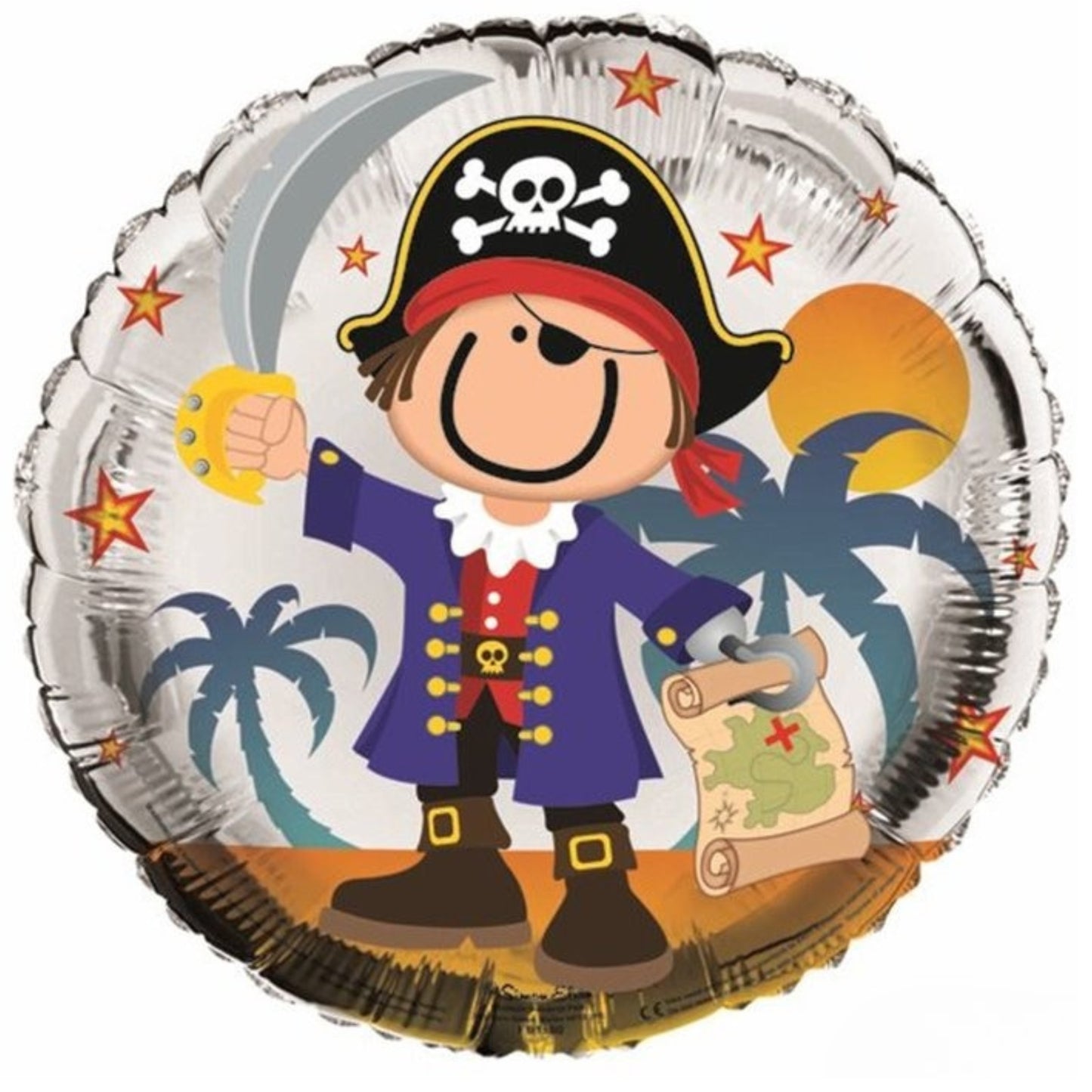 18"/ 46cm PIRATE DESIGN ROUND FOIL BALLOON