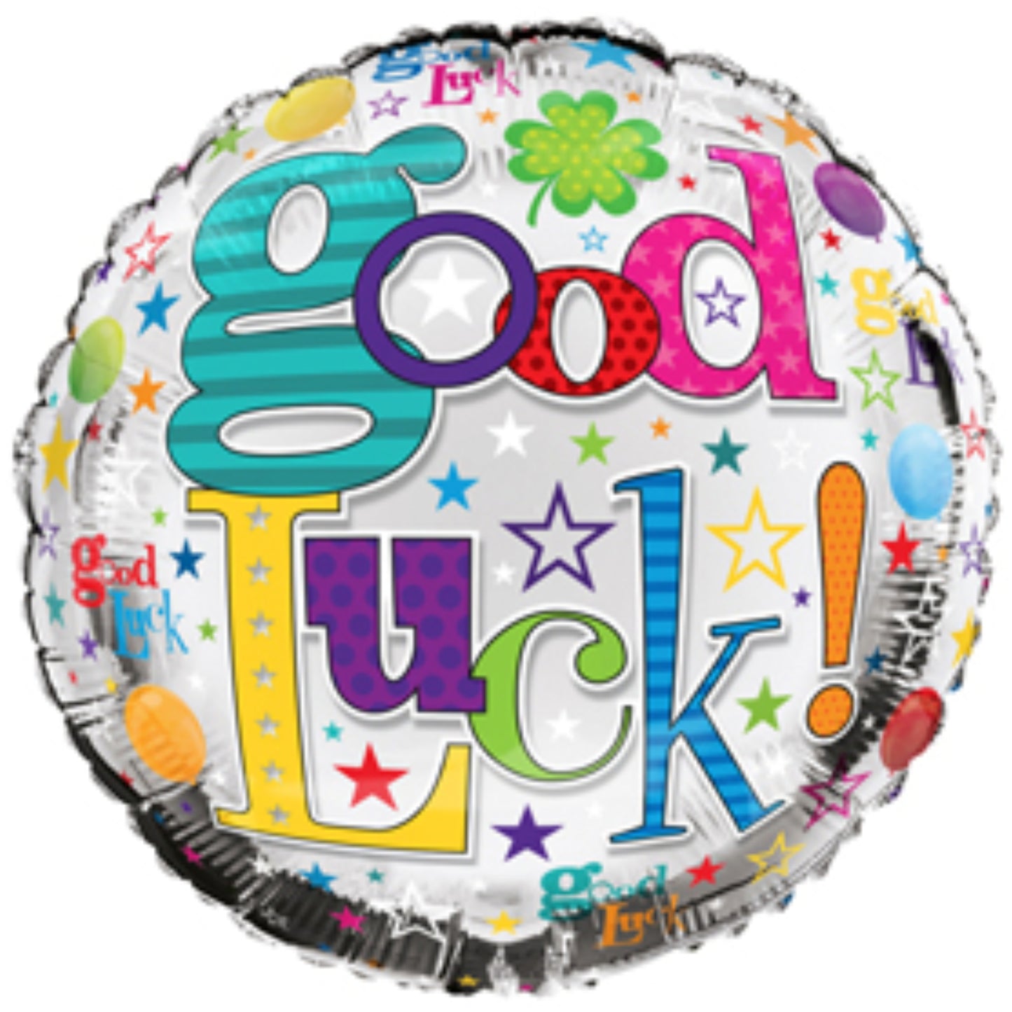18"/ 46cm GOOD LUCK STARS ROUND FOIL BALLOON