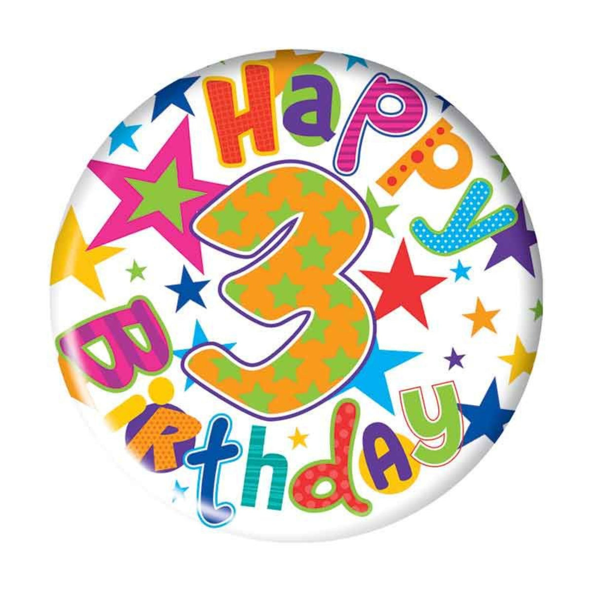 2.4"/ 6cm AGE 3 BIRTHDAY BADGE