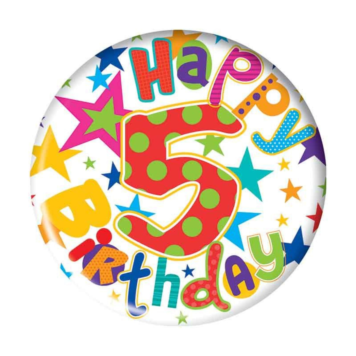 2.4"/ 6cm AGE 5 BIRTHDAY BADGE