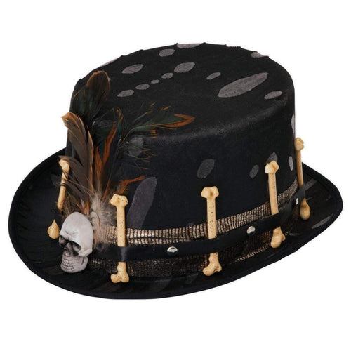 BLACK VOODOO STYLE TOP HAT